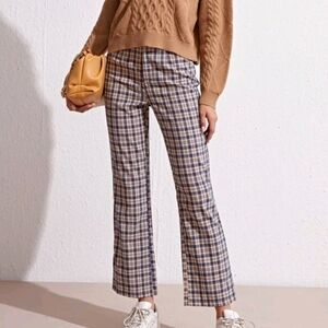 Bootcut Plaid Pants with no pockets